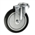 5" Stainless Steel Bolt Hole Caster with Black Polyurethane Tread