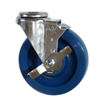5" Stainless Steel Bolt Hole Swivel Caster with Solid Polyurethane and brake