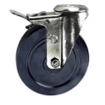 5 Inch Stainless Steel Swivel Bolt Hole Caster with Hard Rubber Wheel