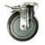 5" Stainless Steel Bolt Hole Caster with Gray Polyurethane Tread and Total Lock Brake