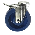 5" Stainless Steel Bolt Hole Caster with Solid Polyurethane Wheel and Total Lock Brake