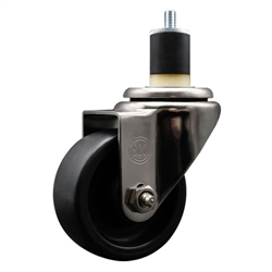 Service Caster #20 Series 1-7/8 inch expanding adapter stem stainless steel swivel casters with 3 inch polyolefin wheel.