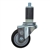 3" Expanding Stem Stainless Steel  Swivel Caster with Black Polyurethane Tread