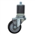 3" Expanding Stem Stainless Steel  Swivel Caster with Black Polyurethane Tread