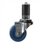 3" Expanding Stem Stainless Steel  Swivel Caster with Solid Polyurethane Tread