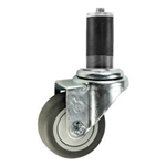 1-1/4" Stainless Steel Expanding Stem Swivel Caster with a 3" Thermoplastic Rubber Wheel