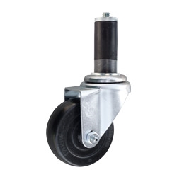 3-1/2" Stainless Steel  Expanding Stem Swivel Caster with Hard Rubber Wheel