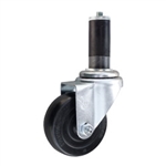 3-1/2" Stainless Steel  Expanding Stem Swivel Caster with Hard Rubber Wheel