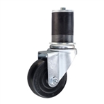 3-1/2" Stainless Steel  Expanding Stem Swivel Caster with Hard Rubber Wheel