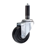 3-1/2" Stainless Steel  Expanding Stem Swivel Caster with Hard Rubber Wheel