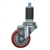 3-1/2" Expanding Stem Stainless Steel  Swivel Caster with Red Polyurethane Tread