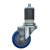 3-1/2" Expanding Stem Stainless Steel  Swivel Caster with blue Polyurethane Tread