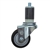 3-1/2" Expanding Stem Stainless Steel  Swivel Caster with Black Polyurethane Tread