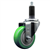 Service Caster 1-1/8 inch expanding stem  stainless steel swivel caster with a 3-1/2 inch green polyurethane wheel. Featuring stainless steel components, these casters are ideal for any equipment with round or square tube legs.