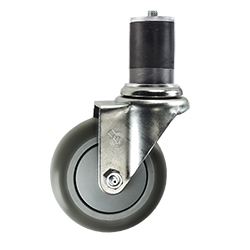 3-1/2" Stainless Steel Expanding Stem Swivel Caster with a Thermoplastic Rubber Wheel