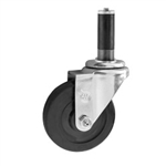 4" Stainless Steel  Expanding Stem Swivel Caster with Hard Rubber Wheel