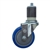 4" Expanding Stem Swivel Stainless Steel Caster with Blue Polyurethane Tread