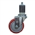 4" Expanding Stem Stainless Steel Swivel Caster with Red Polyurethane Tread