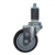 4" Expanding Stem Stainless Steel  Swivel Caster with Black Polyurethane Tread