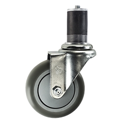4" Stainless Steel Expanding Stem Swivel Caster with a Thermoplastic Rubber Wheel