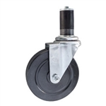 5" Stainless Steel Expanding Stem Swivel Caster with Hard Rubber Wheel