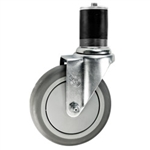 5" Expanding Stem Stainless Steel Swivel Caster with Polyurethane Tread