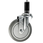 5" Expanding Stem Stainless Steel Swivel Caster with Polyurethane Tread