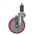 5" Expanding Stem Stainless Steel Swivel Caster with Red Polyurethane Tread