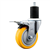 Service Caster 1-3/4 inch expanding stem  stainless steel swivel caster with a 4 inch yellow polyurethane wheel and a total lock brake. Featuring stainless steel components, these casters are ideal for any equipment with round or square tube legs.