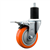 Service Caster 1-3/4 inch expanding stem  stainless steel swivel caster with a 4 inch orange polyurethane wheel and a total lock brake. Featuring stainless steel components, these casters are ideal for any equipment with round or square tube legs.