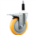 Service Caster 7/8 inch expanding stem  stainless steel swivel caster with a 5 inch yellow polyurethane wheel and a total lock brake. Featuring stainless steel components, these casters are ideal for any equipment with round or square tube legs.