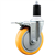 Service Caster 1-1/2 inch expanding stem  stainless steel swivel caster with a 5 inch yellow polyurethane wheel and a total lock brake. Featuring stainless steel components, these casters are ideal for any equipment with round or square tube legs.