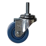 3" Threaded Stem Swivel Caster with Solid Polyurethane