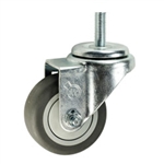 3 Inch Stainless Steel 1/2" Threaded Stem Swivel Caster with Thermoplastic Rubber Wheel