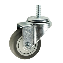 3 Inch Stainless Steel 1/2" Threaded Stem Swivel Caster with Thermoplastic Rubber Wheel