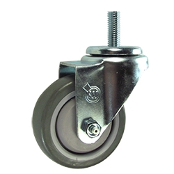 10mm Stainless Steel Threaded Stem Swivel Caster with a Polyurethane Tread Wheel