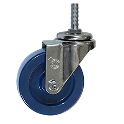 3-1/2"  Stainless Steel Swivel Caster with 10mm Threaded Stem and Solid Polyurethane Wheel