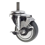 Stainless Steel Metric Threaded Stem Swivel Caster with Thermoplastic Rubber Wheel