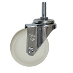 4 Inch Stainless Steel Threaded Stem Swivel Caster with Nylon Wheel