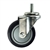 4" Stainless Steel Threaded Stem Swivel Caster with Black Polyurethane Tread Wheel