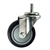 4" Stainless Steel Threaded Stem Swivel Caster with Black Polyurethane Tread