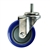 4" Stainless Steel Threaded Stem Swivel Caster with Blue Polyurethane Tread