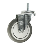 4" Stainless Steel 10mm Threaded Stem Swivel Caster with Thermoplastic Rubber Wheel