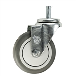 4" Stainless Steel 12mm Threaded Stem Swivel Caster with Thermoplastic Rubber Wheel