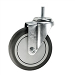 5" Stainless Steel 12mm Threaded Stem Swivel Caster with Thermoplastic Rubber Wheel