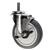 5" Stainless Steel Threaded Stem Swivel Caster with Thermoplastic Rubber Wheel and Brake
