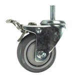 3-1/2 Inch Stainless Steel 12mm Threaded Stem Swivel Caster with Thermoplastic Rubber Wheel