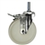 5 Inch Stainless Steel Threaded Stem Swivel Caster with White Nylon Wheel and Total Lock