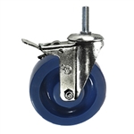 5" Stainless Steel Swivel Caster with Solid Polyurethane Tread and Total Lock Brake