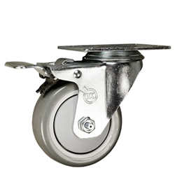 3-1/2" Stainless Steel Swivel Caster with Total Lock Brake